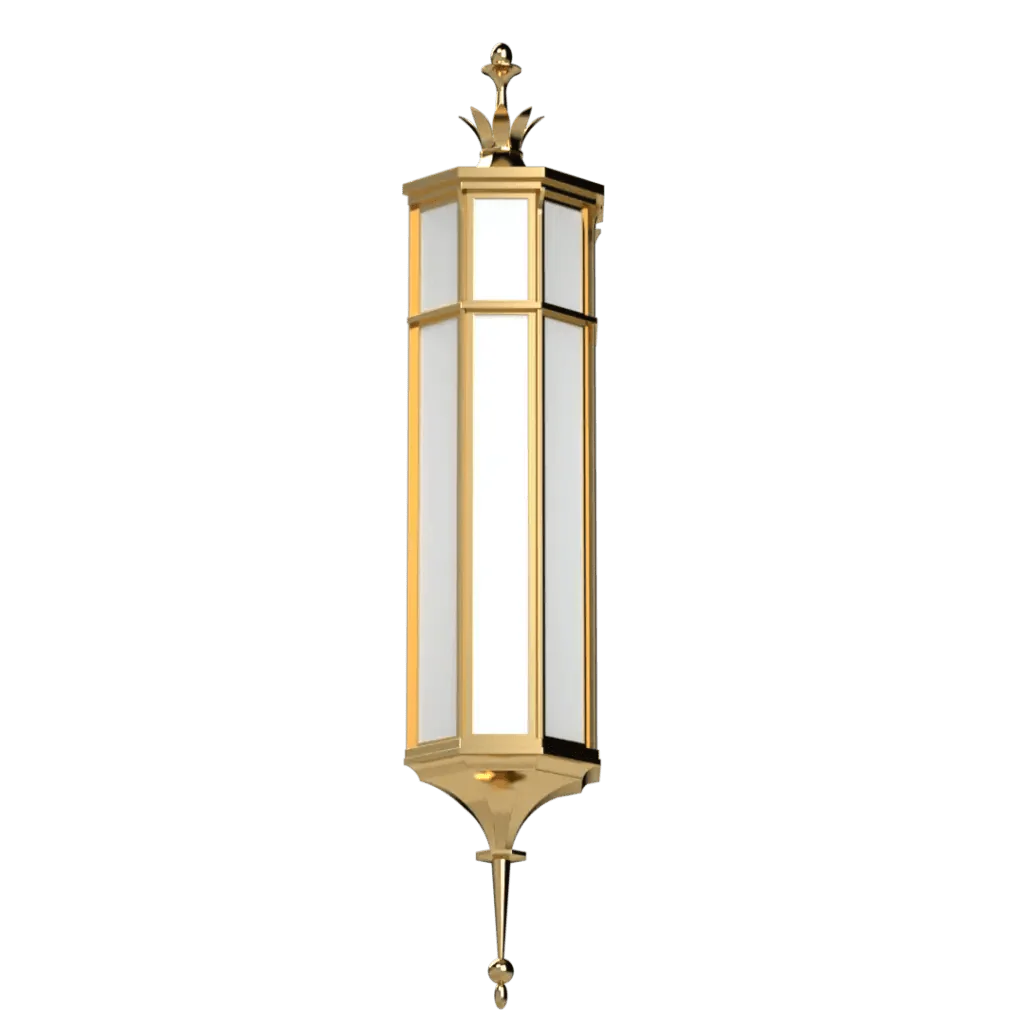 Avenida Collection tall gold and white metal wall sconce with decorative finial for elegant indoor lighting