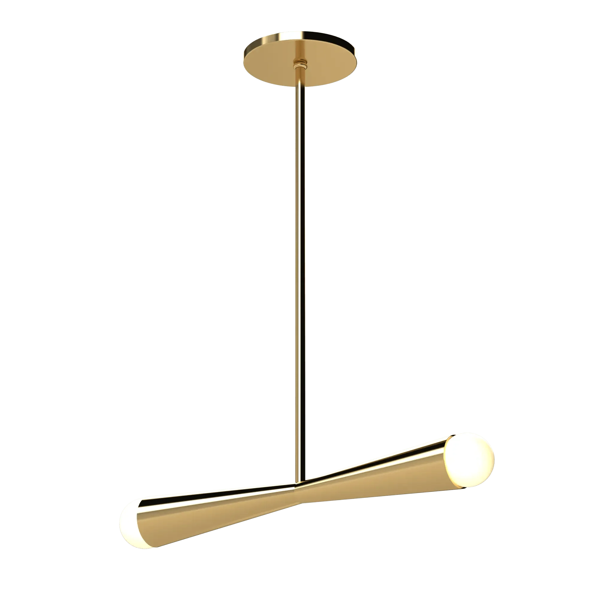 Modern brass-finished LED chandelier from Axis Collection featuring sleek design and energy-efficient lighting.