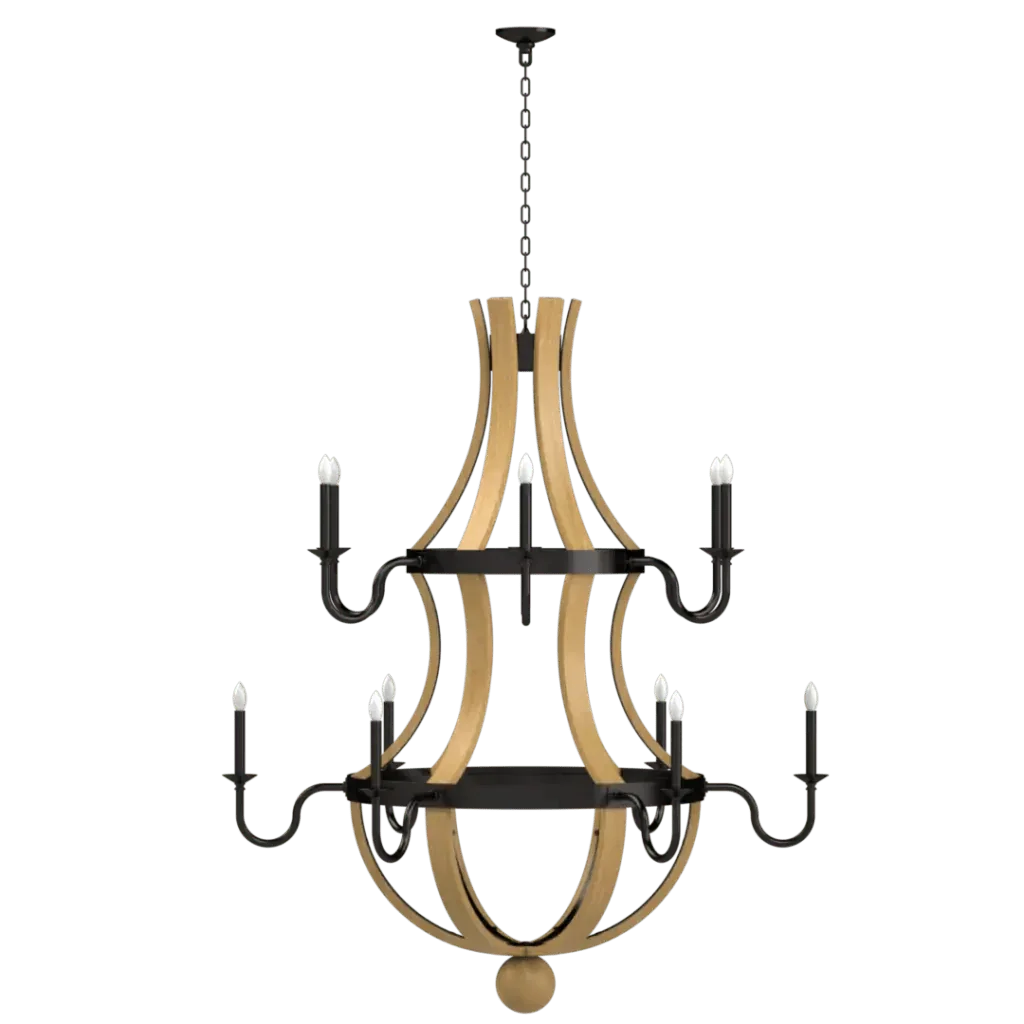 Alehouse Chandelier - polished brass finish, front view