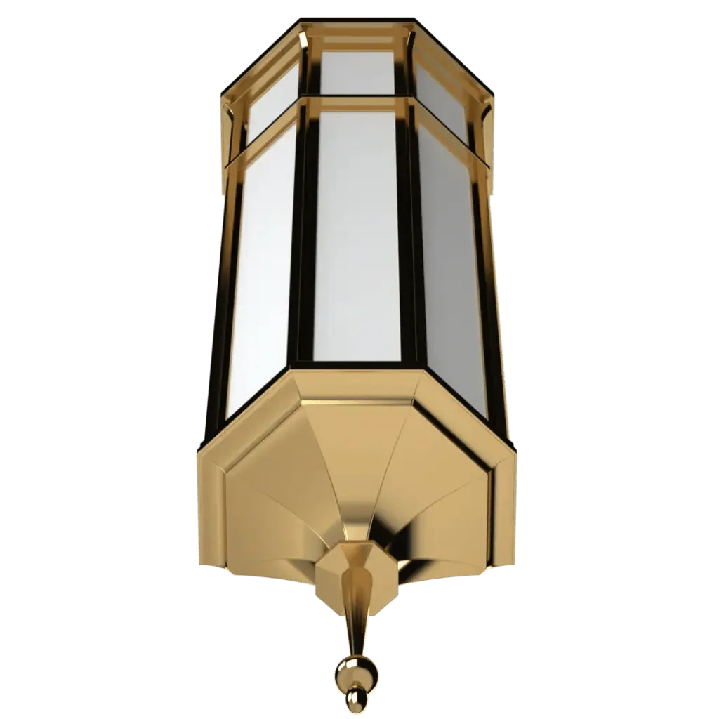 Avenida Flora Sconce - polished brass finish, back view showing mounting plate