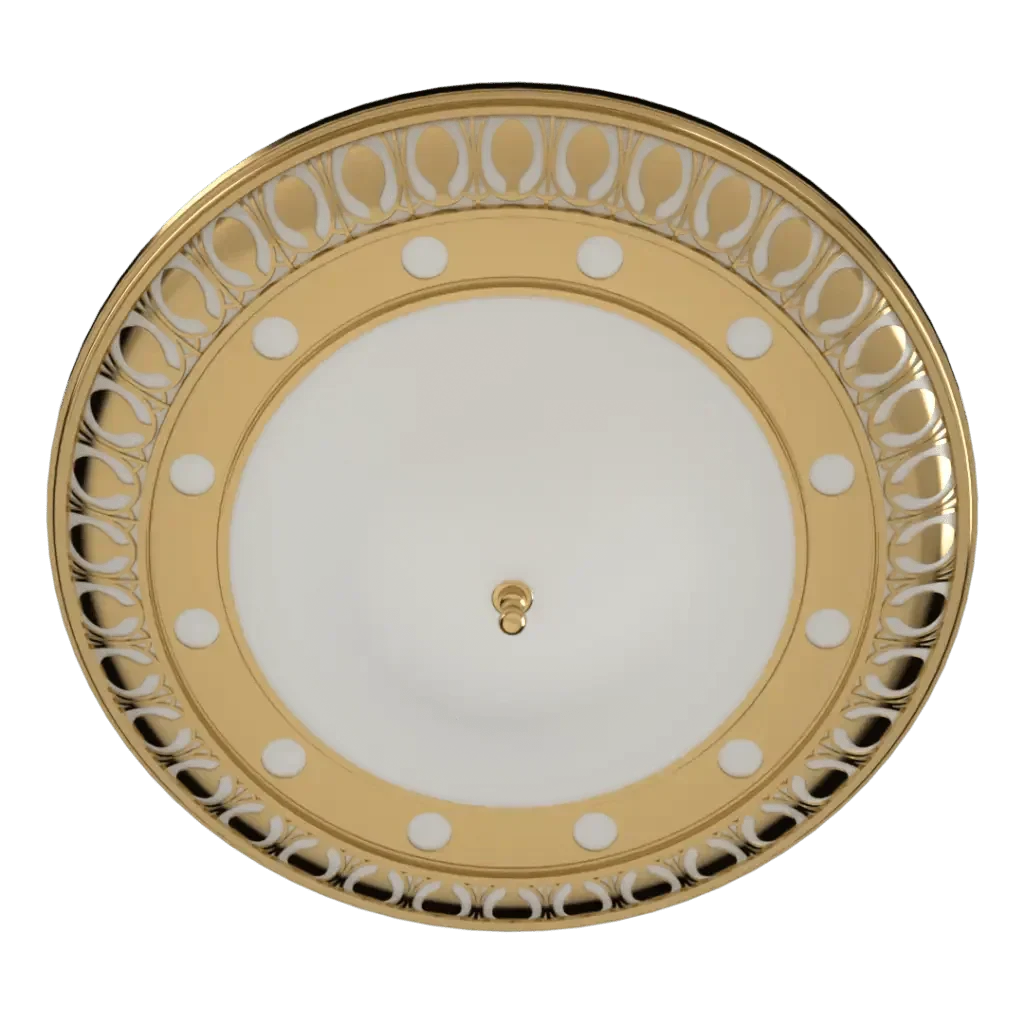 Avenida Grande Pendant - polished brass finish, underside view showing central finial and multiple light sockets