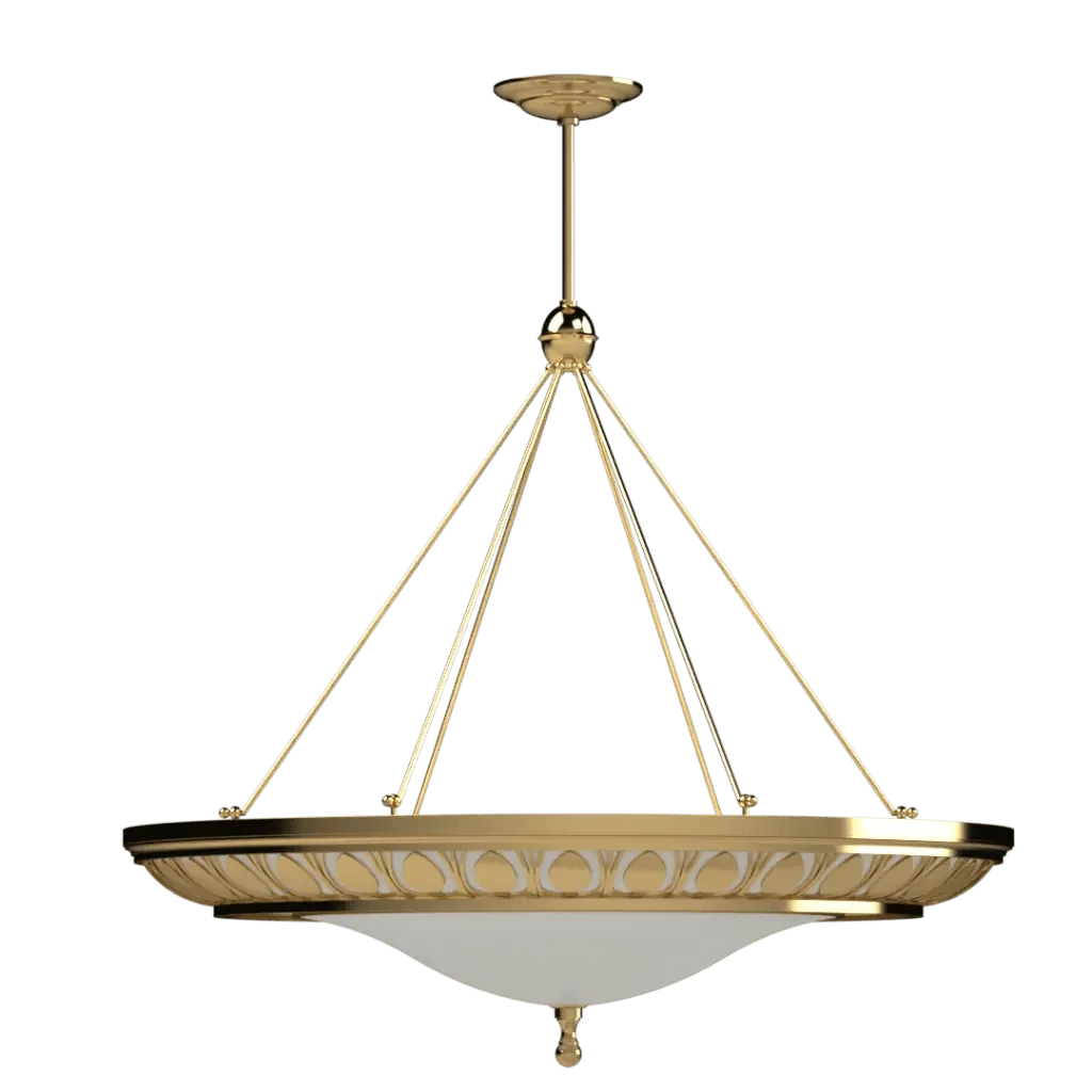 Avenida Grande Pendant - polished brass finish, interactive 3D view