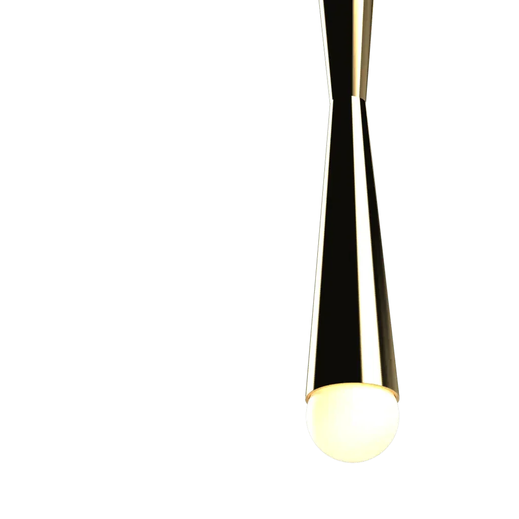 Axis Pendant - polished brass finish, back view showing round mounting plate