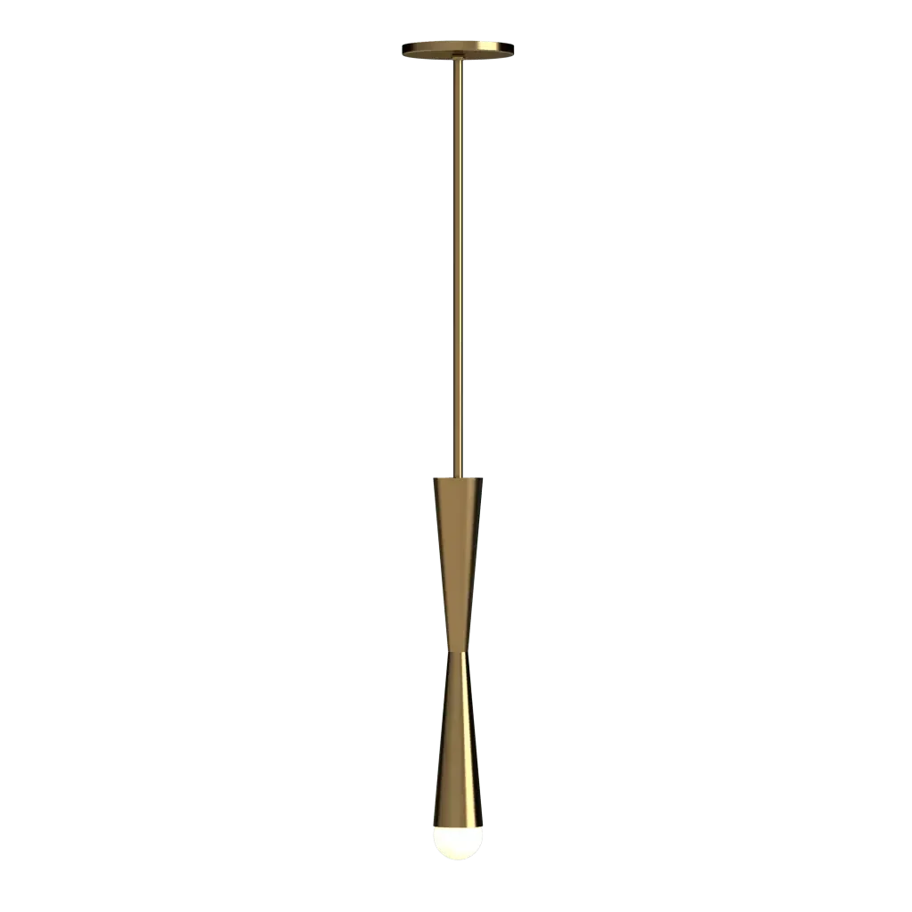 Axis Pendant - polished brass finish, angled view