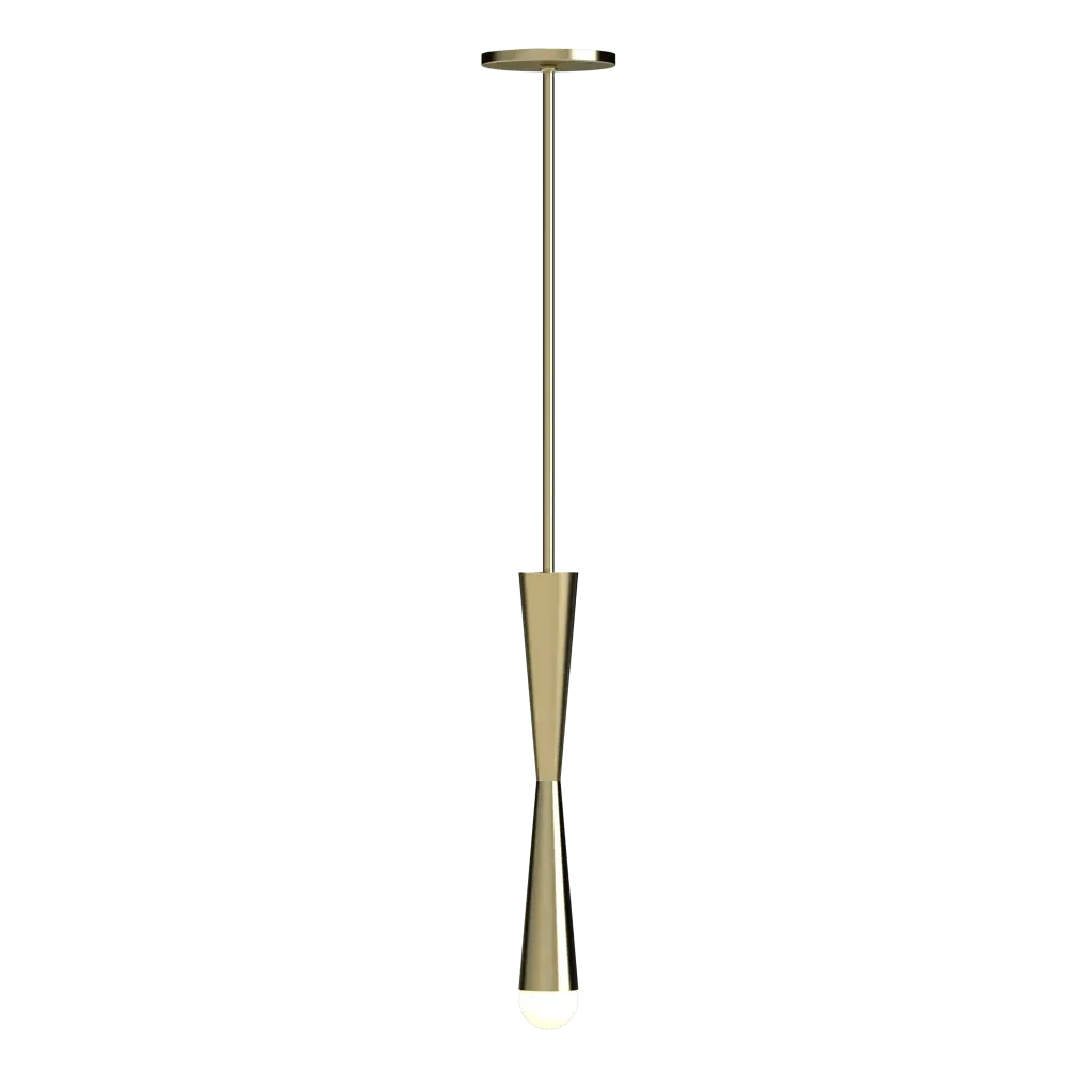 Axis Pendant - polished brass finish, side profile view