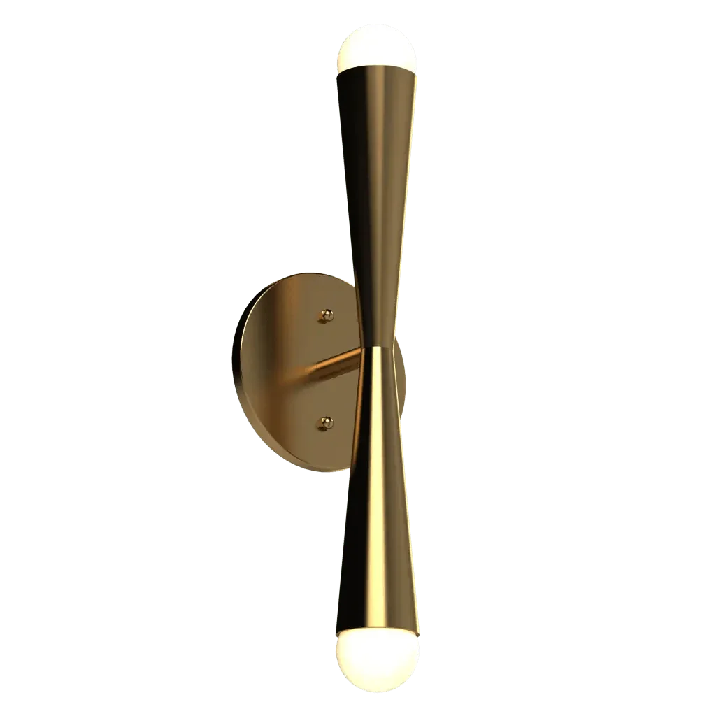 Axis Sconce - polished brass finish, side profile view showing arm extending from wall