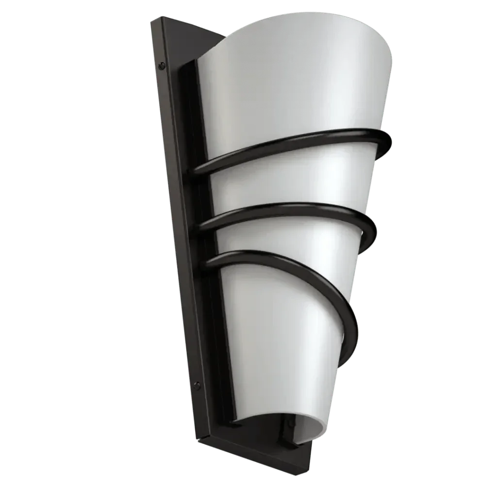Bound sconce black and white wall sconce featuring three horizontal black bands for stylish indoor lighting