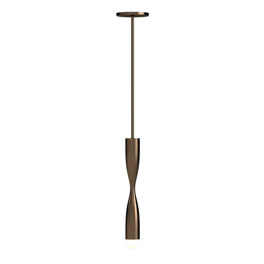 Bow Pendant - dark bronze finish, front view