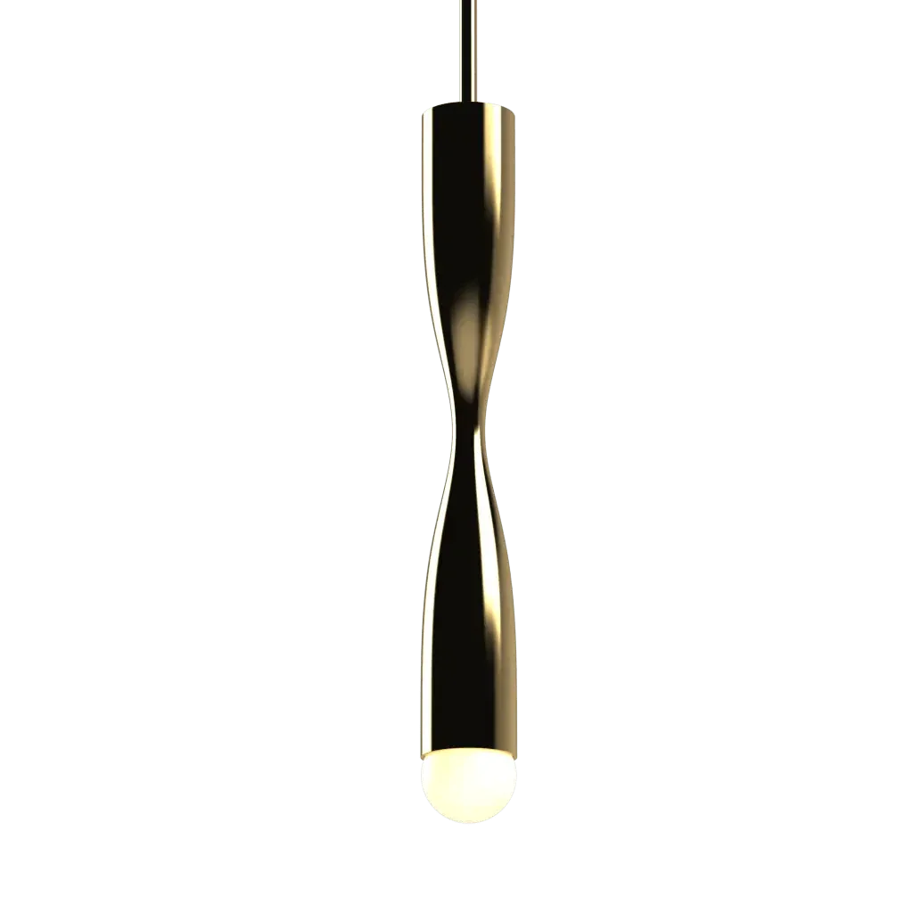 Bow Pendant - polished brass finish, back view showing round mounting plate