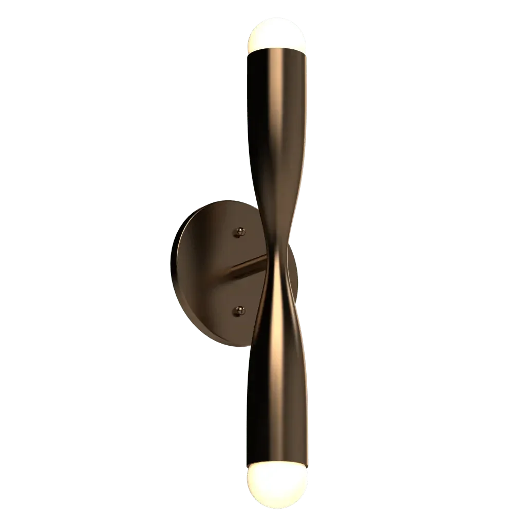Bow Sconce - dark bronze finish, front view