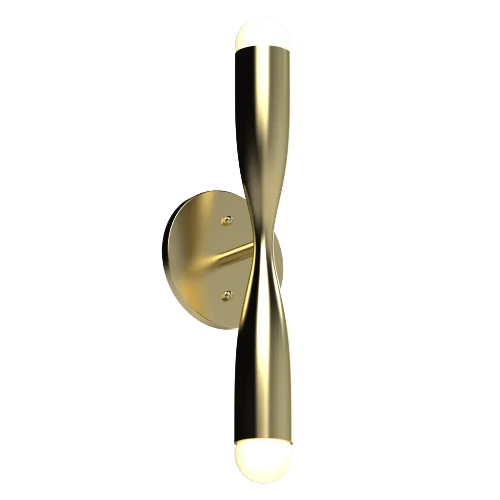 Bow Sconce - polished brass finish, side profile view