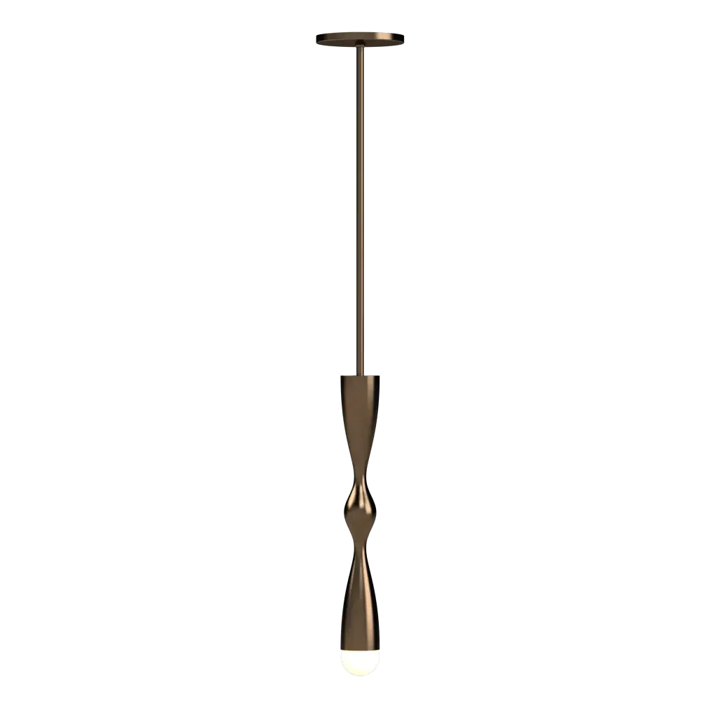 Camber Pendant - dark bronze finish, front view