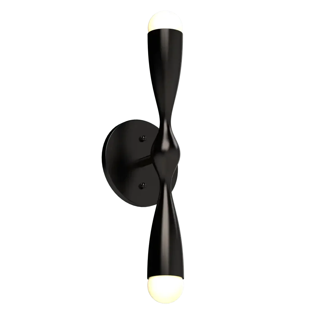 Camber Sconce - black finish, front view