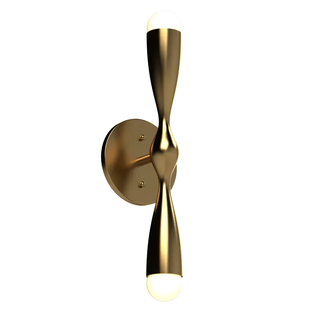 Camber Sconce - polished brass finish, front view