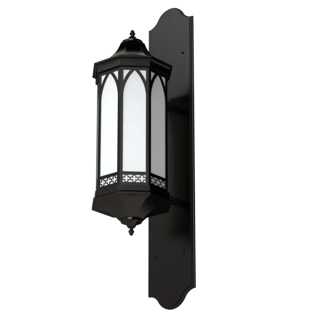 Central Ave. Sconce - polished brass finish, detail of pierced metalwork fretwork band at base