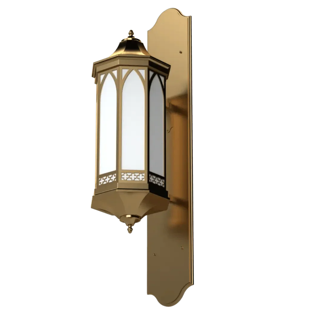 Central Ave. Sconce - polished brass finish, side profile showing curved scalloped backplate