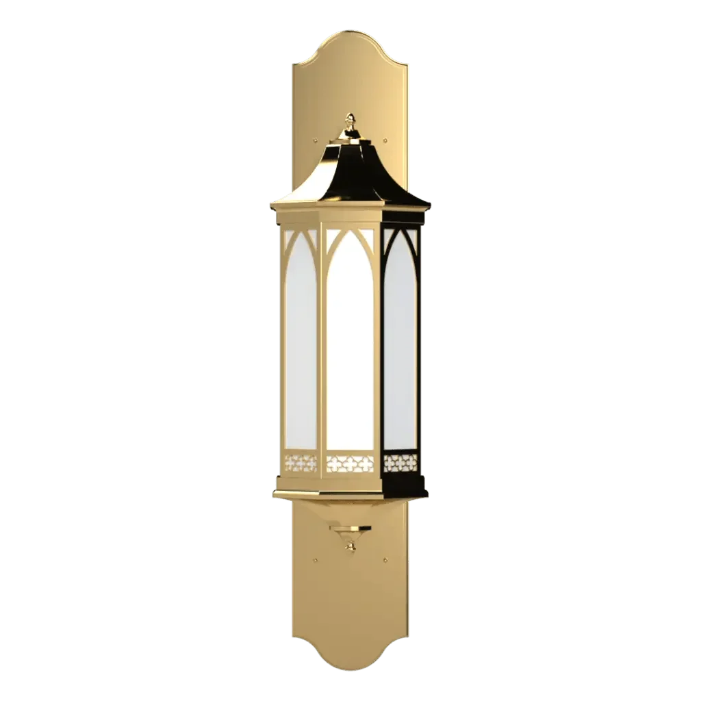 Central Ave. Sconce - polished brass finish, lifestyle view mounted in hallway