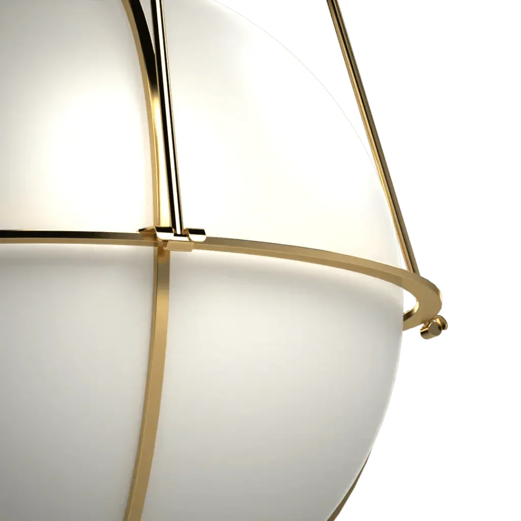 Chatham Pendant - polished brass finish, additional angle