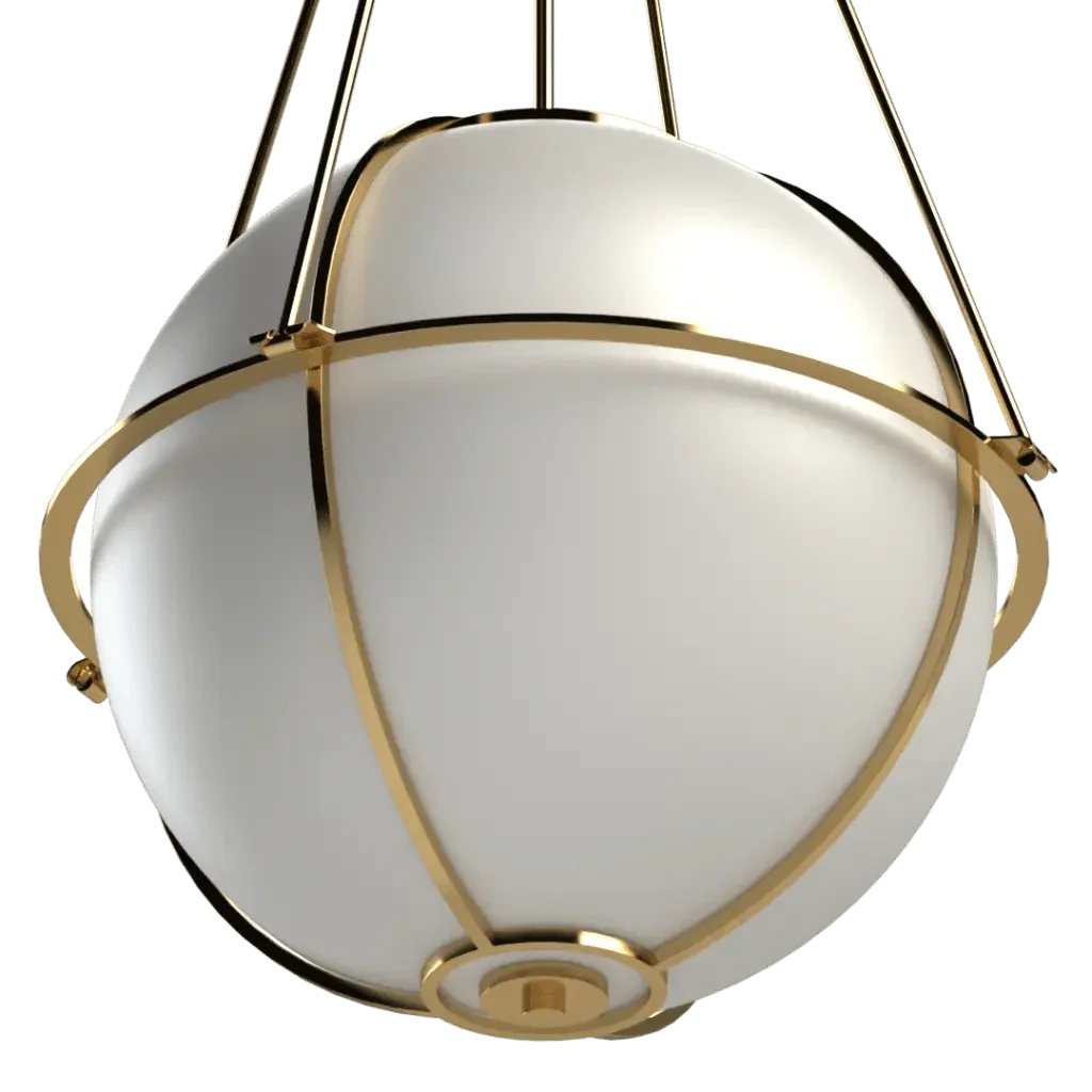 Chatham Pendant - polished brass finish, additional view