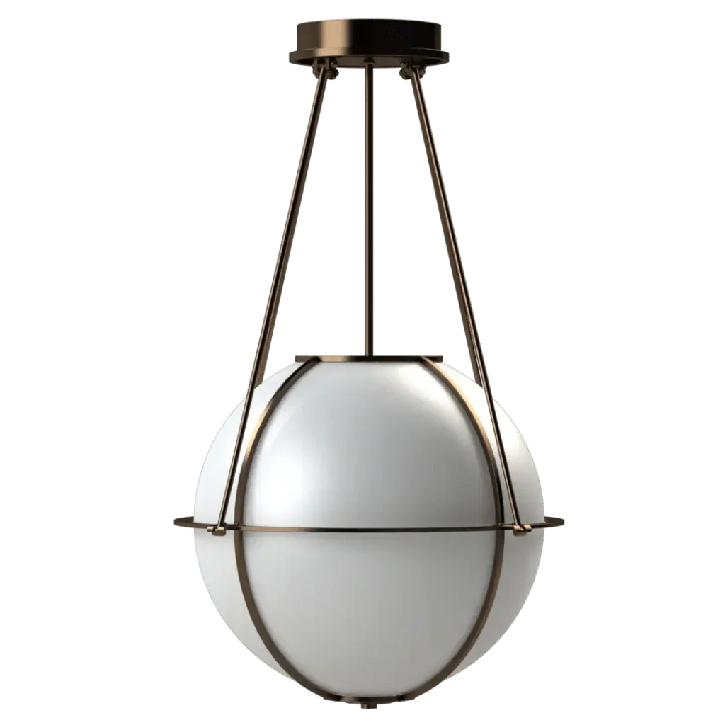 Chatham Pendant - polished brass finish, close-up of brass construction