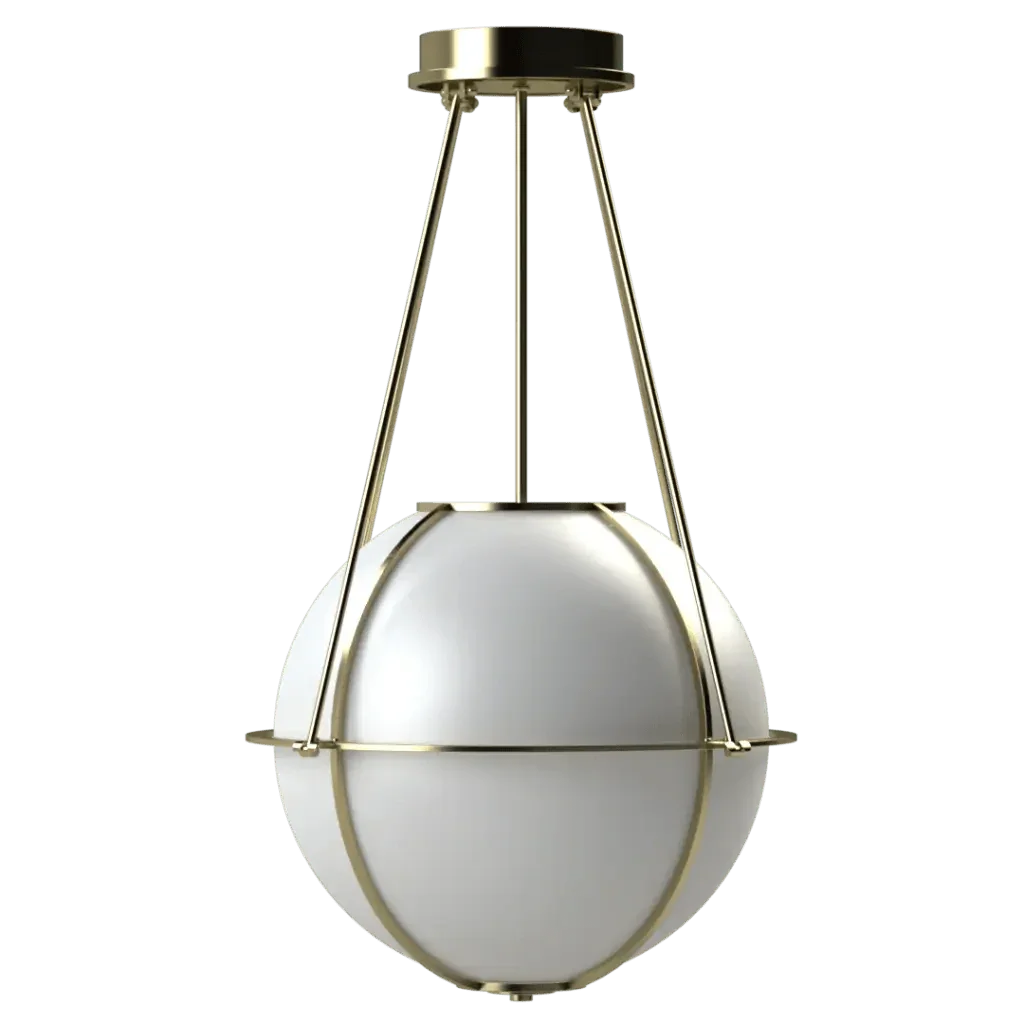 Chatham Pendant - polished brass finish, side profile