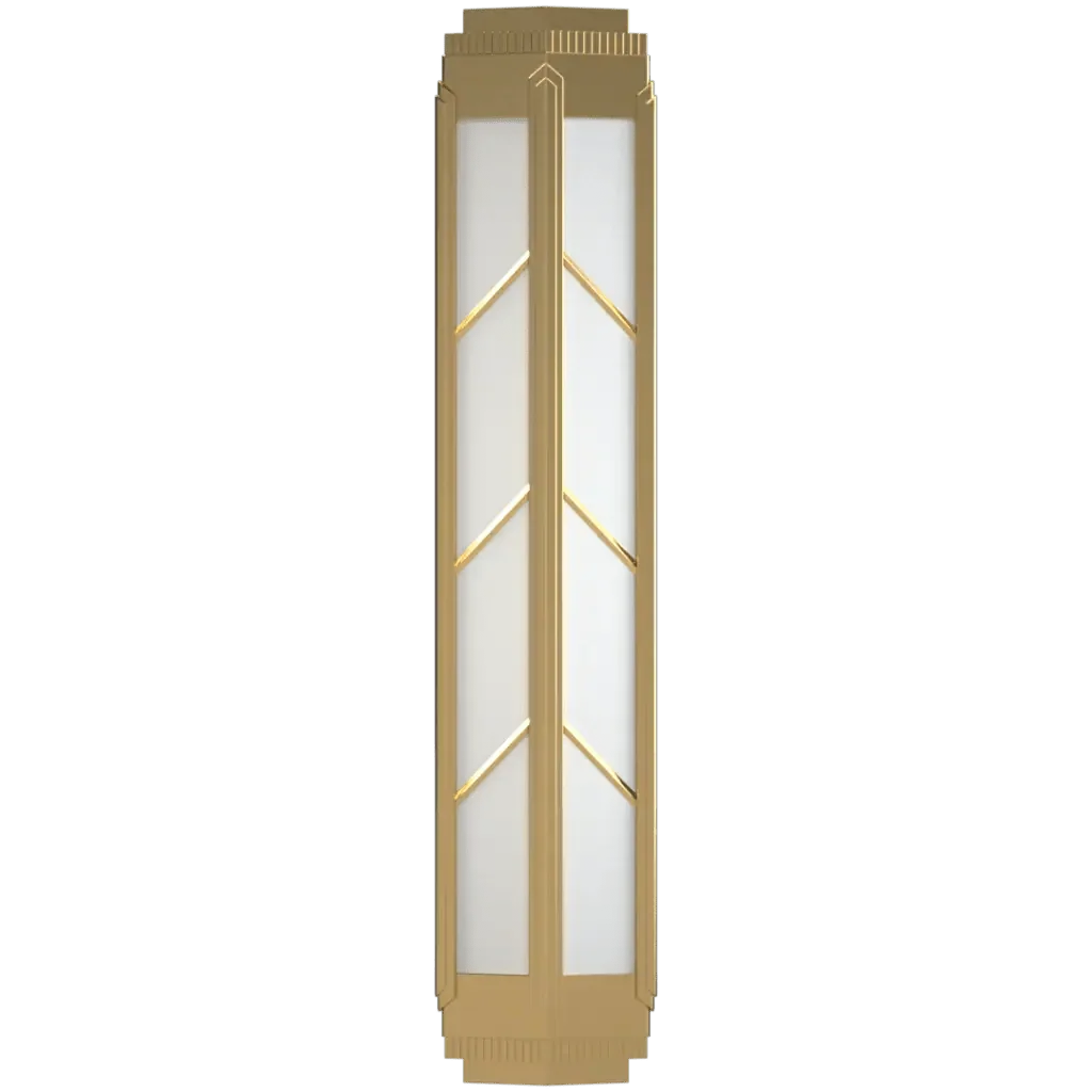 Chisolm Sconce - polished brass finish, close-up of brass fabrication joints