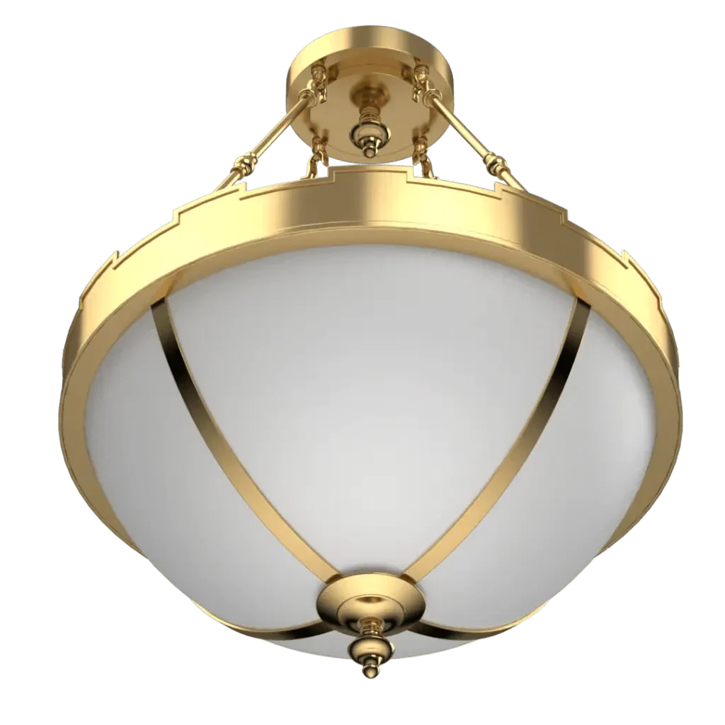 Citadel Pendant - polished brass finish, interactive 3D view
