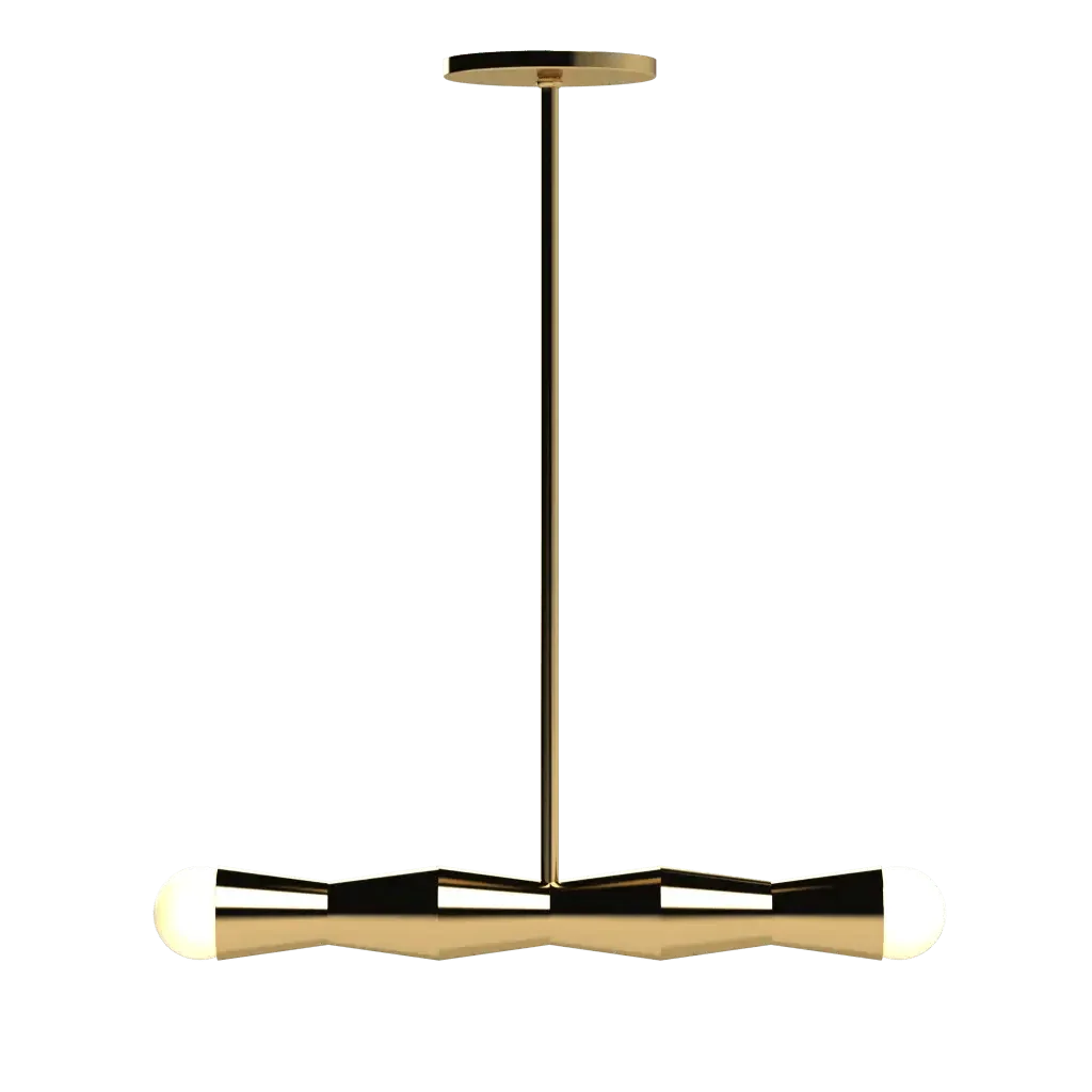Column Linear Pendant - polished brass finish, lifestyle view mounted in hallway