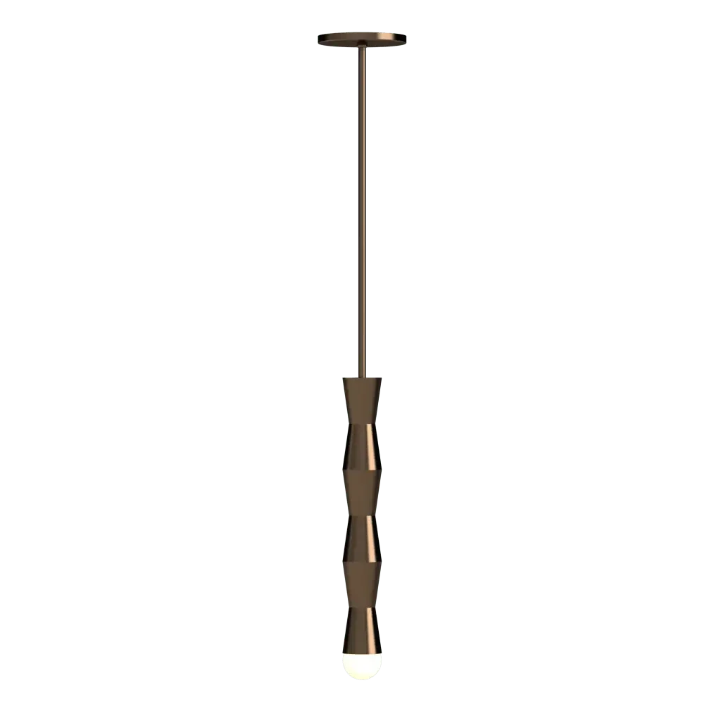 Column Pendant - polished brass finish, lifestyle view