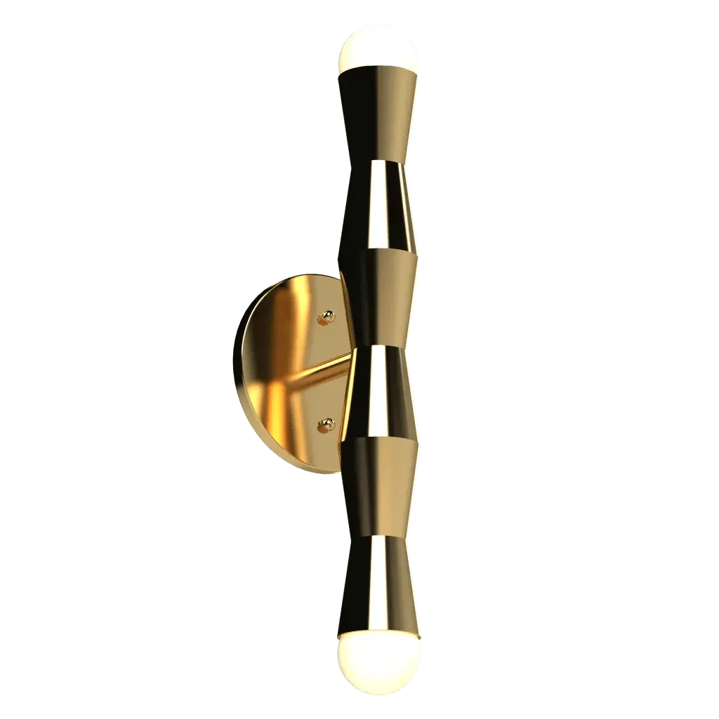 Column Sconce - polished brass finish, front view showing column form