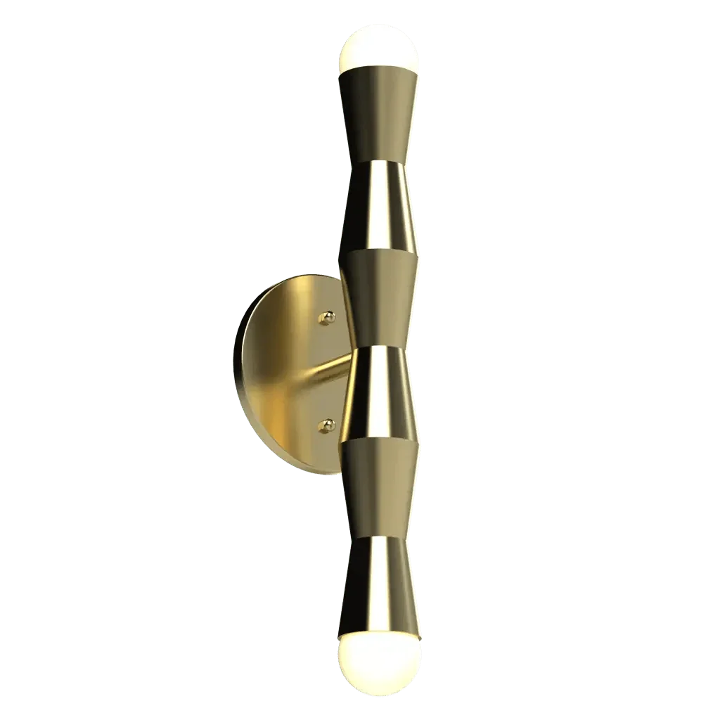 Column Sconce - polished brass finish, side profile view