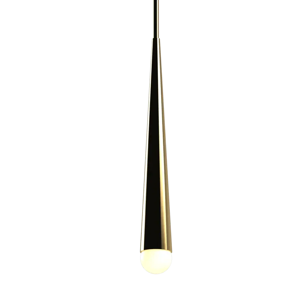 Conic Pendant - polished brass finish, lifestyle view
