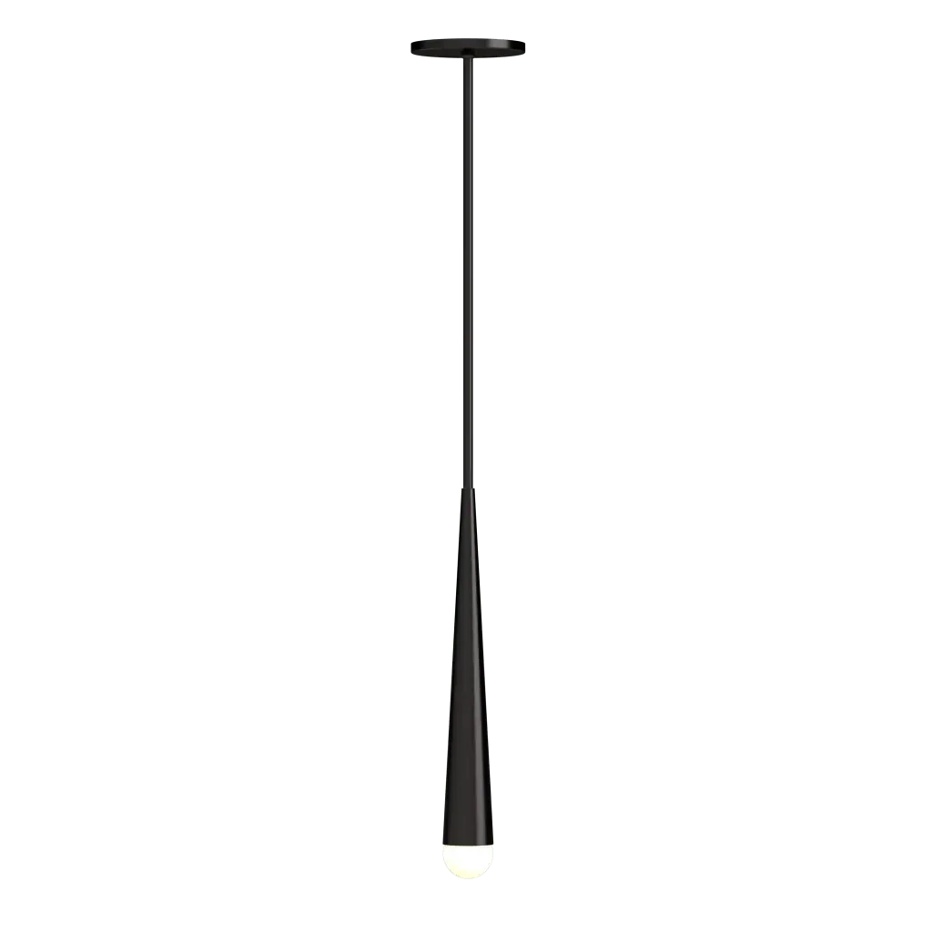 Conic Pendant - polished brass finish, back view showing round mounting plate
