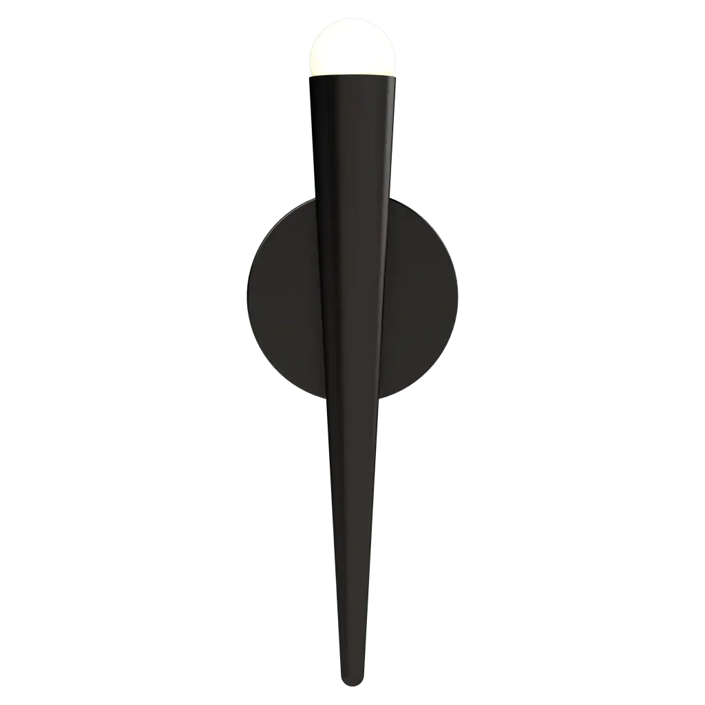 Conic Sconce - black finish, front view