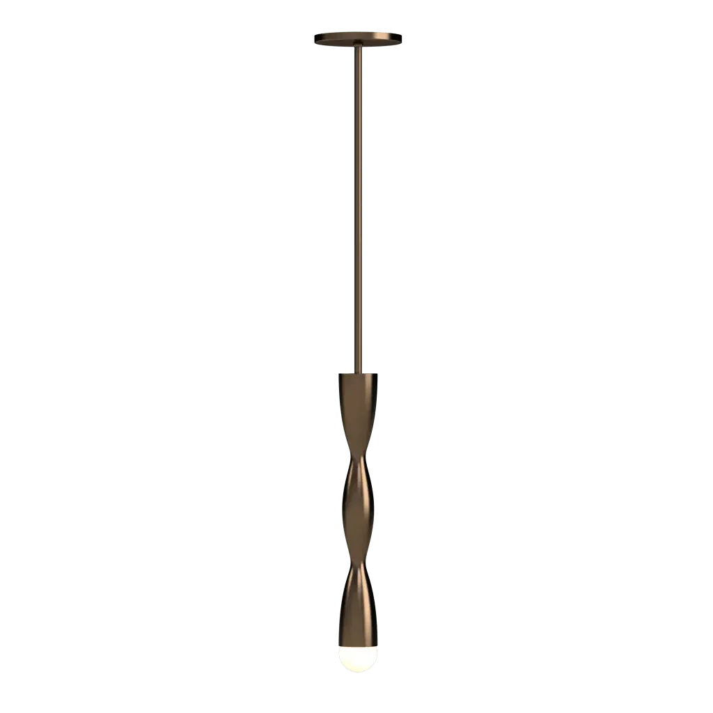 Crest Pendant - dark bronze finish, front view