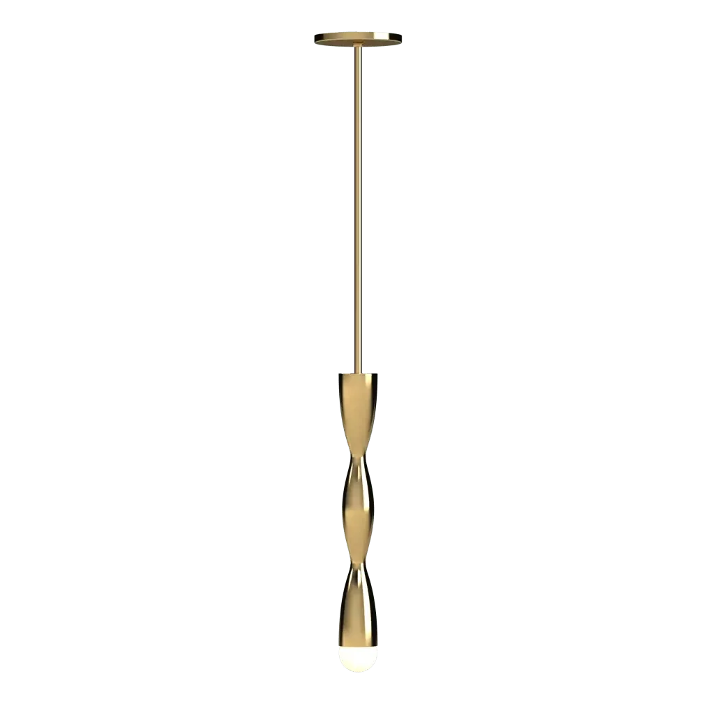 Crest Pendant - polished brass finish, front view showing crest form