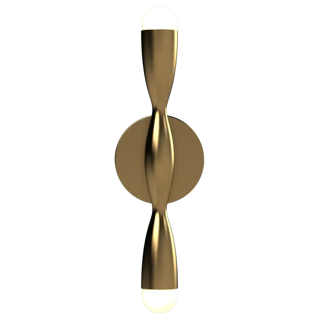 Crest Sconce - polished brass finish, angled view