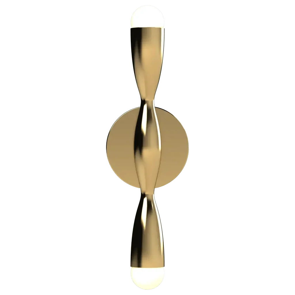 Crest Sconce - polished brass finish, front view showing crest form