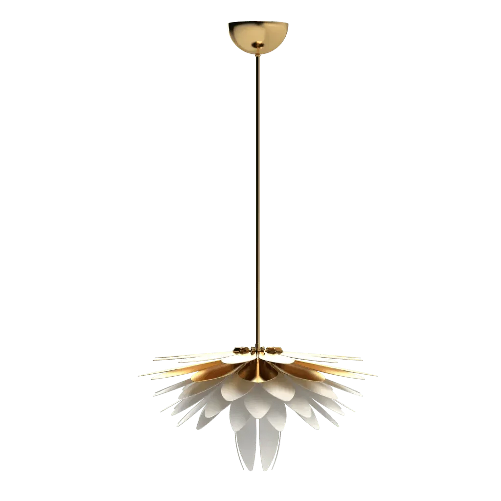 Dahlia Pendant II - polished brass finish, large size variant