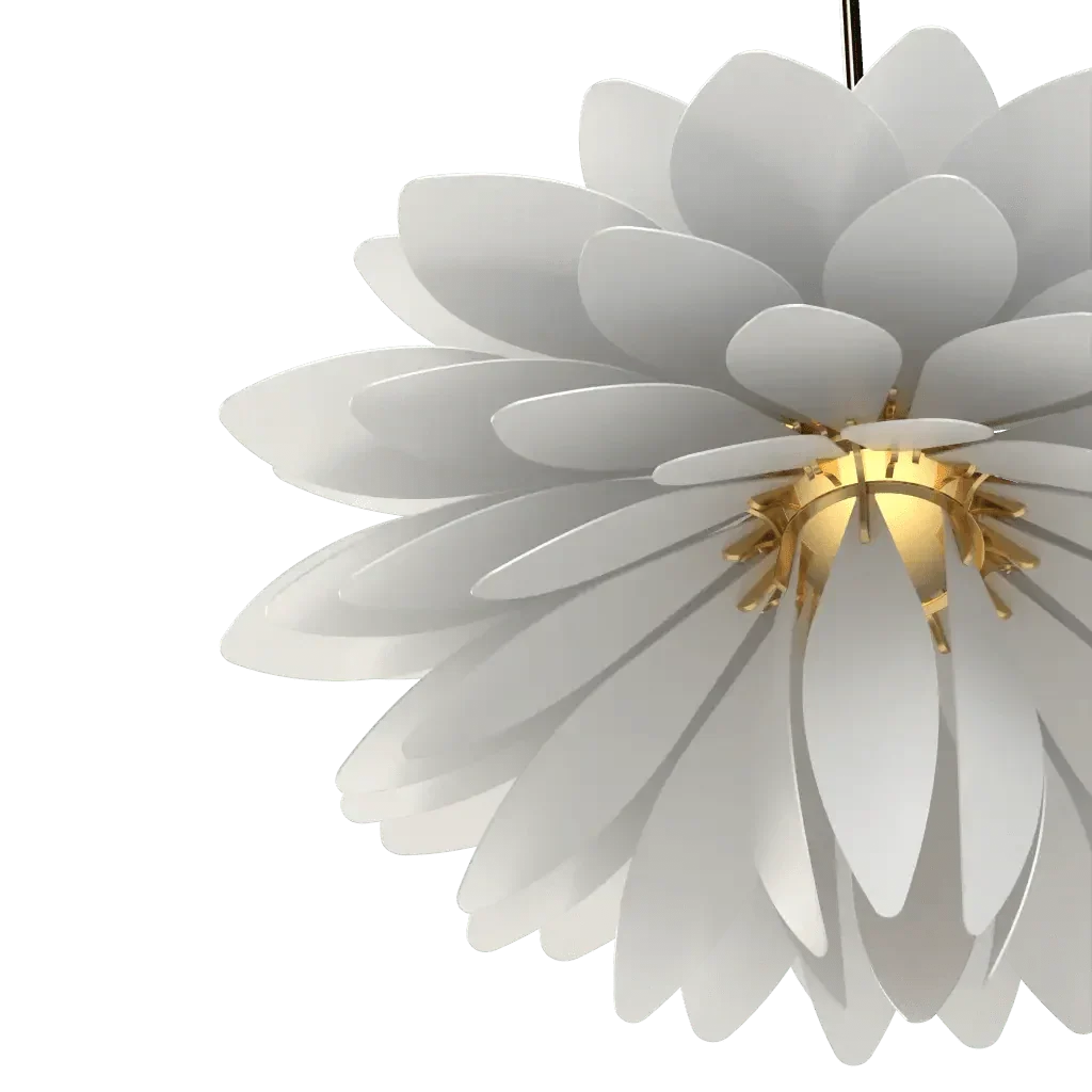 Dahlia Pendant - polished brass finish, interactive 3D view