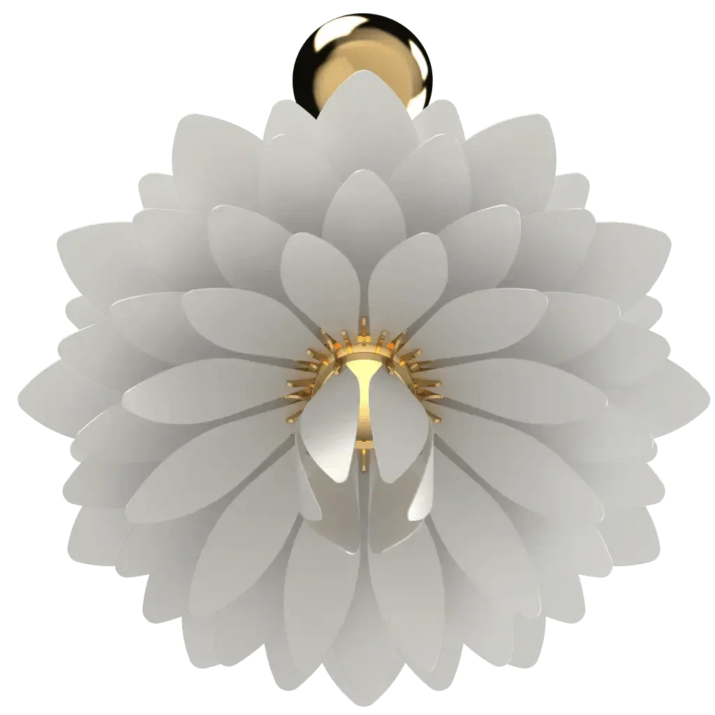 Dahlia Pendant - polished brass finish, large size variant