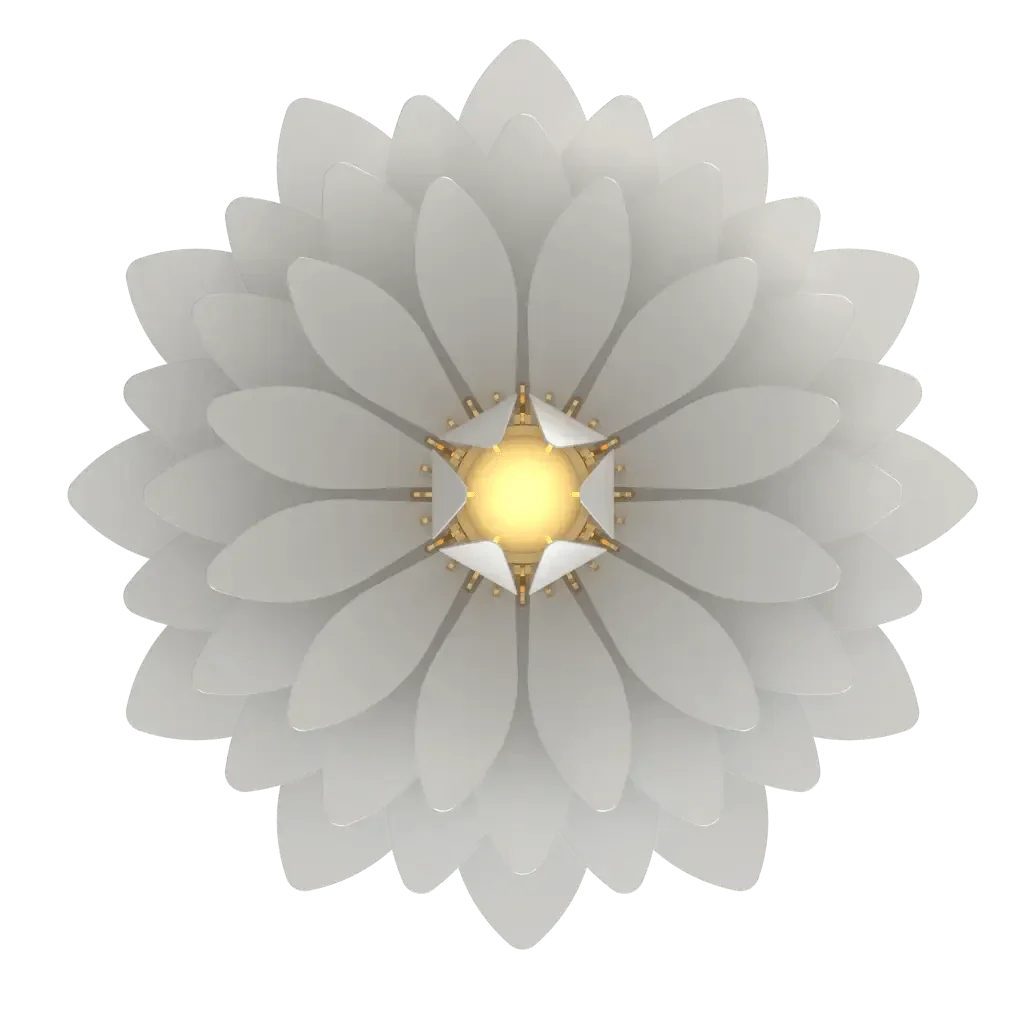 Dahlia Pendant - polished brass finish, small size variant
