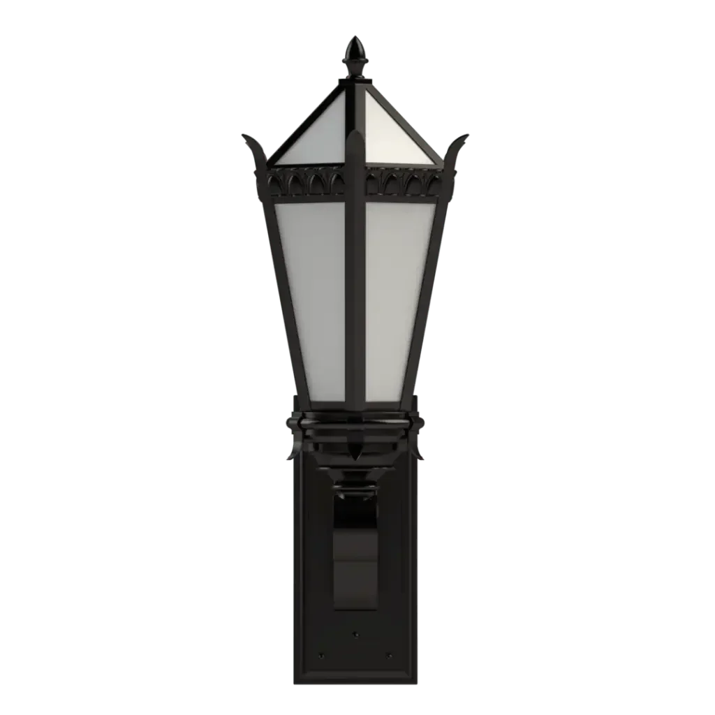 Edwardian Sconce - polished brass finish, detail of flared scalloped base collar