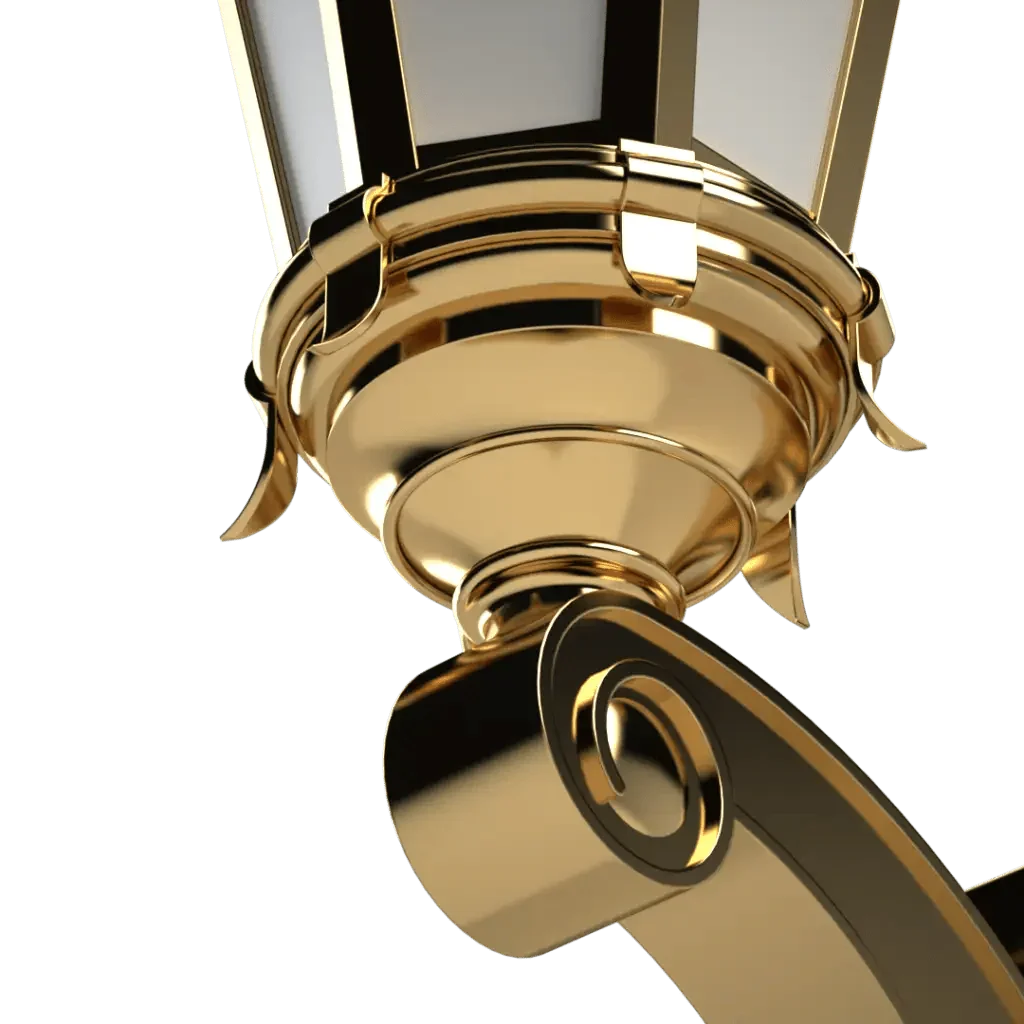 Edwardian Sconce - polished brass finish, back view showing mounting hardware