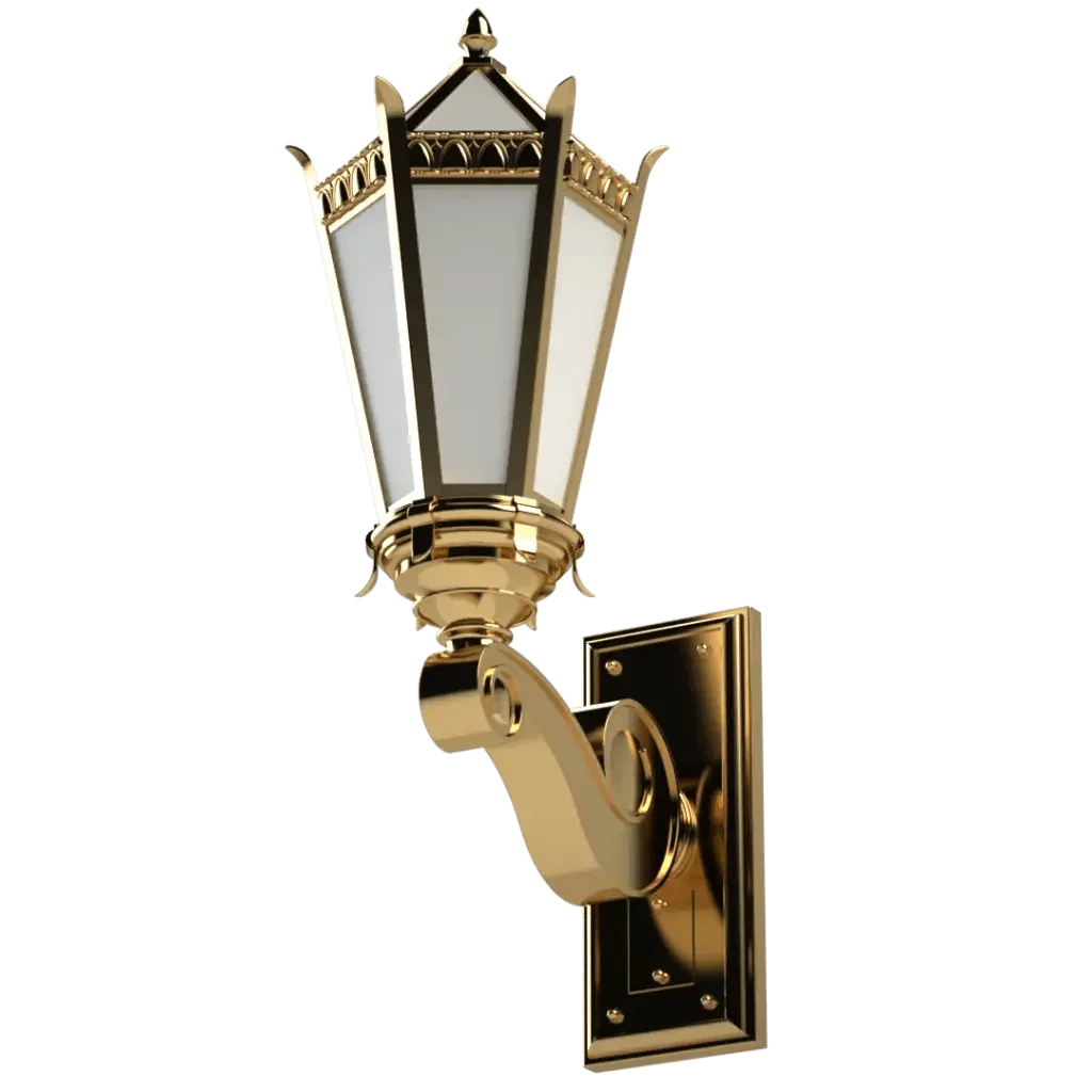 Edwardian Sconce - polished brass finish, lifestyle view mounted on wall