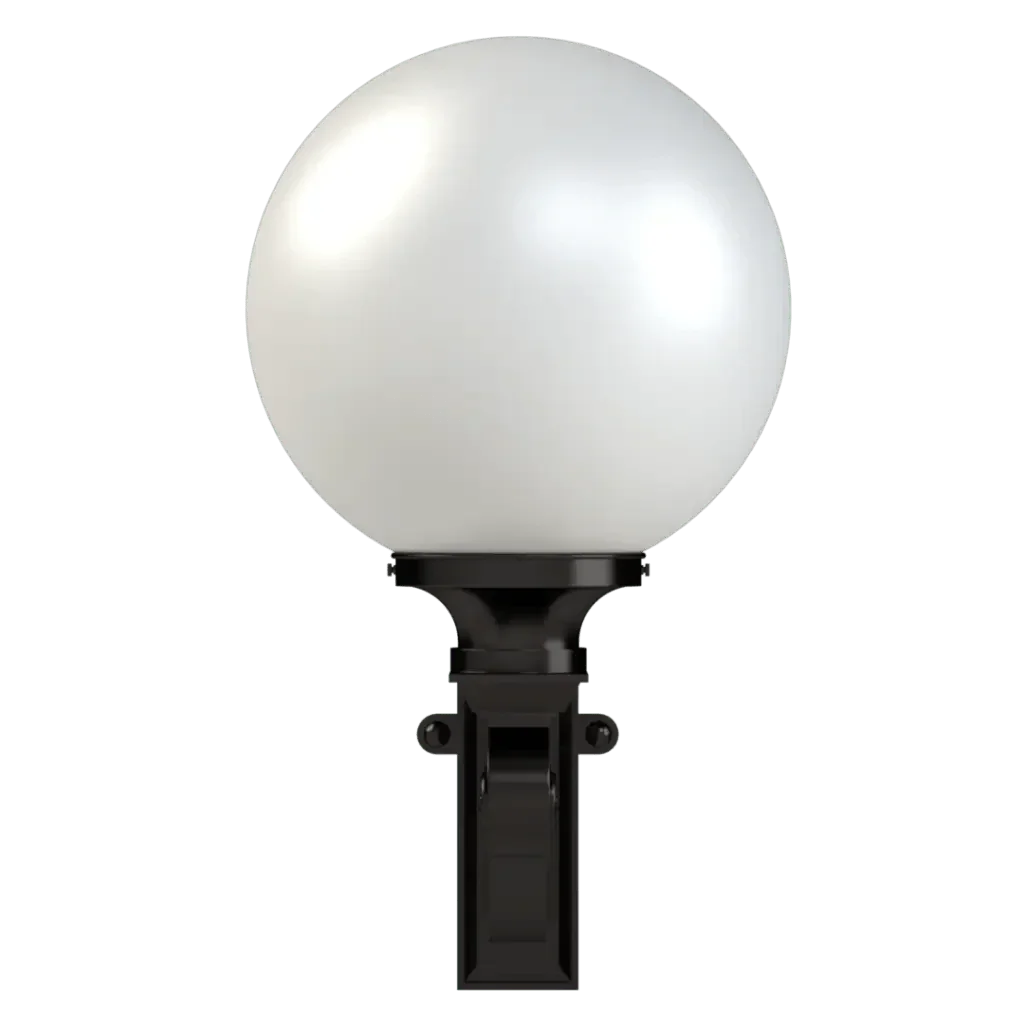 Fairfax sconce modern black outdoor light fixture with a white spherical globe for exterior wall lighting