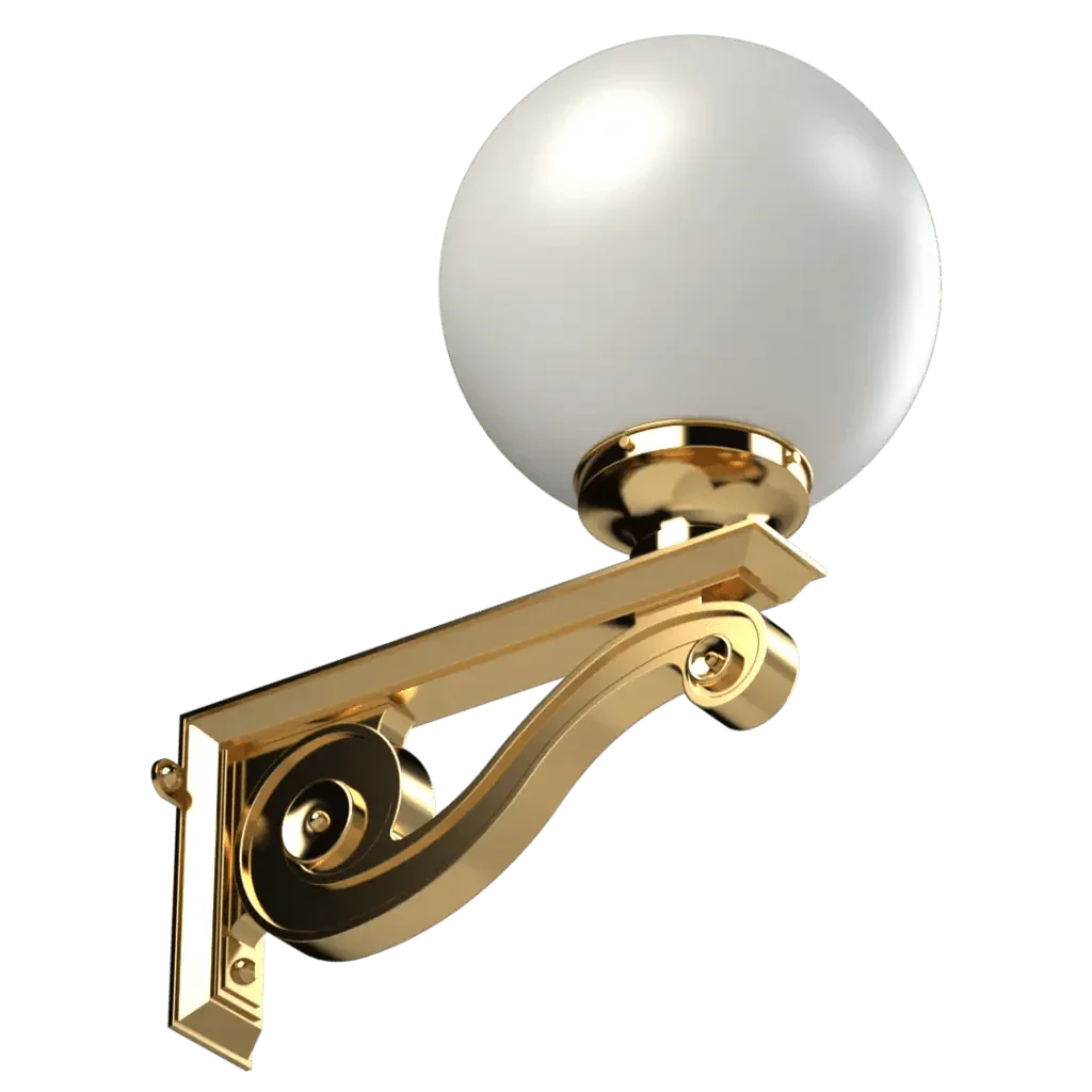 Fairfax sconce gold wall sconce with spherical white glass shade for elegant indoor lighting