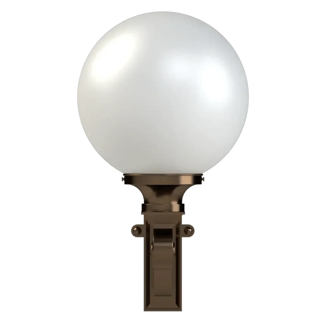 Fairfax sconce white glass globe outdoor wall light with bronze finish for exterior illumination