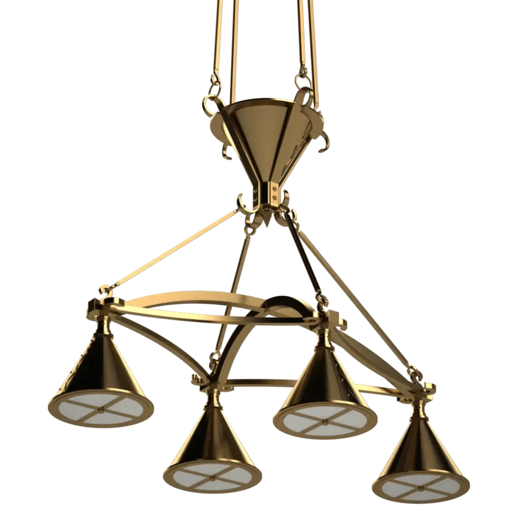 Ferric chandelier four-light antique brass chandelier with a classic design for elegant indoor lighting