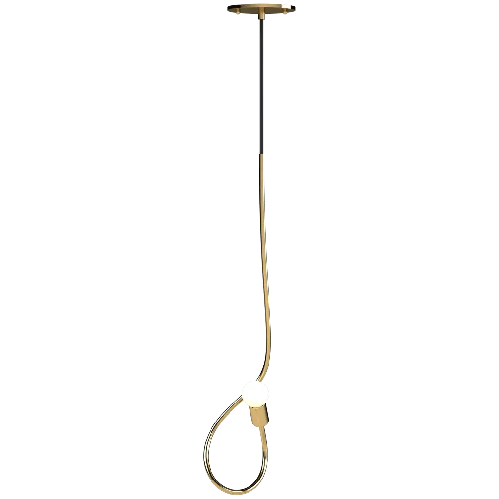 Gesture Pendant II - polished brass finish, back view showing mounting hardware